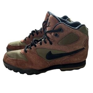 Vintage 1992 Nike Air Swoosh Caldera Hiking Boots ACG Men's Sz 10 Olive/brown